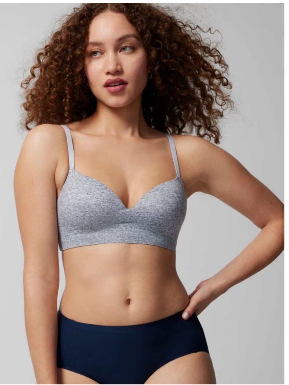 Soma Enbliss Wireless Full Coverage T-Shirt Bra Gray 36B